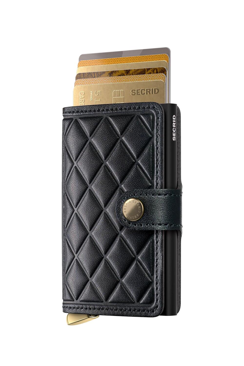 Embossed Dimond kortholder - sort